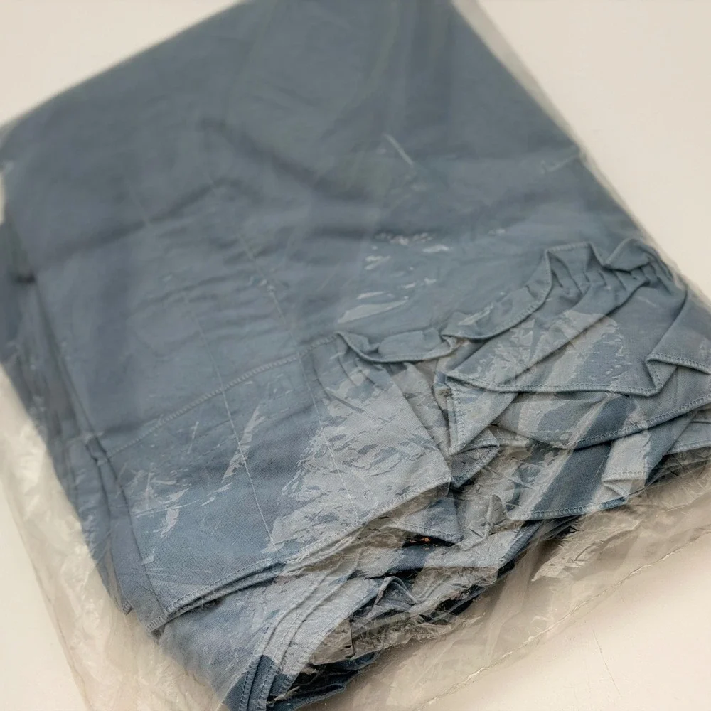 Cape Cods French Blue Ruffled Tier Window Curtains 84x36 New In Package